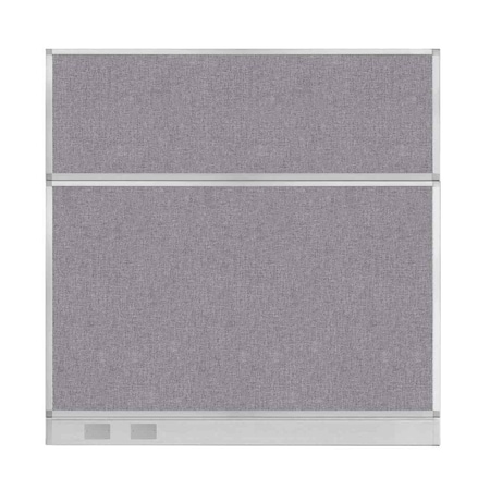 Versare Hush Panel Configurable Cubicle Partition 6' x 6' Cloud Gray Fabric w/ Cable Channel 1856337